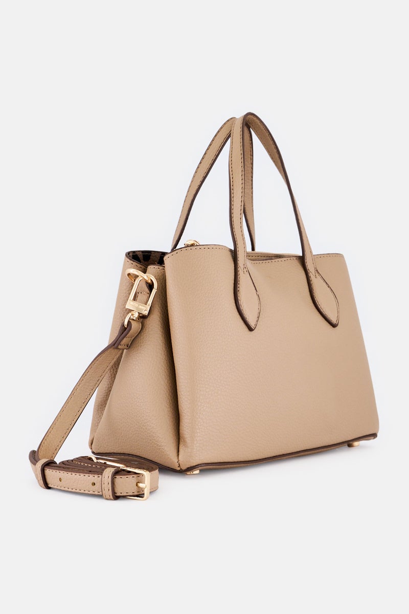 ANNE KLEIN Women Brand Logo Satchel Bag with Coin Pouch, Taupe - Image 2